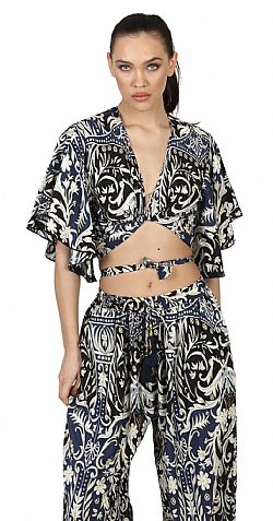 COASTLINE DRAPE SILK TOP