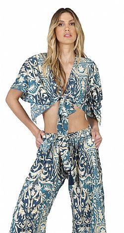 COASTLINE DRAPE SILK TOP