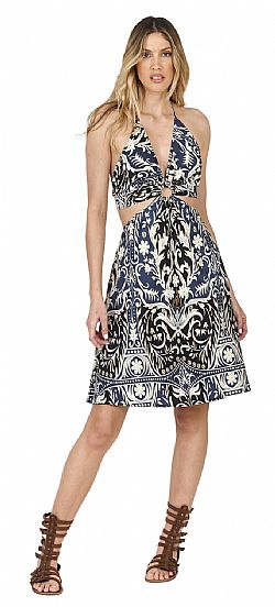 AZURE GLOW SILK MINI DRESS