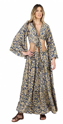 FLOWING SILK MAXI SKIRT