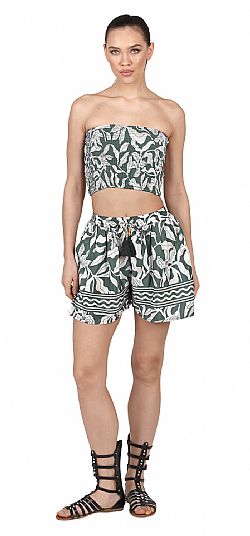 STRAPLESS SILK SUMMER TOP