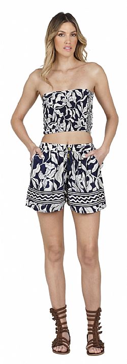 STRAPLESS SILK SUMMER TOP