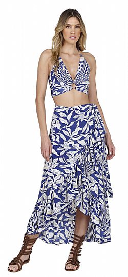 RING DETAIL SILK CROP TOP - BEACH CHIC STYLE