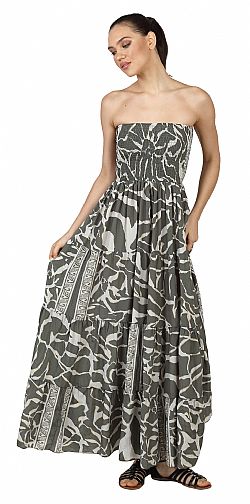 FLOWY SILK MAXI DRESS - STRAPLESS EDITION