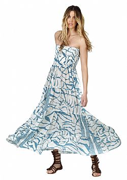 FLOWY SILK MAXI DRESS - STRAPLESS EDITION