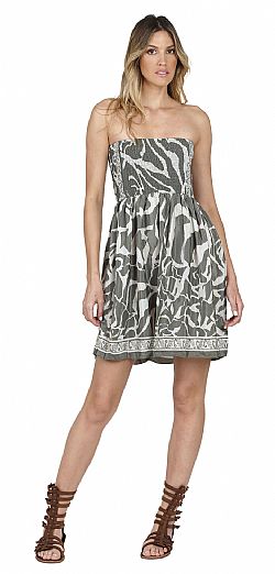 STRAPLESS SILK MINI DRESS - EASY SUMMER FIT