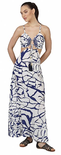 FLOWING SILK MAXI DRESS - STRAP STYLE