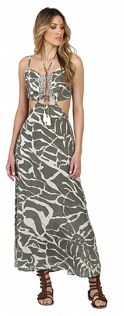 FLOWING SILK MAXI DRESS - STRAP STYLE