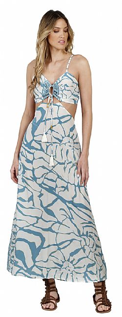 FLOWING SILK MAXI DRESS - STRAP STYLE