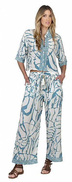 FLOWY SILK WIDE-LEG TROUSERS