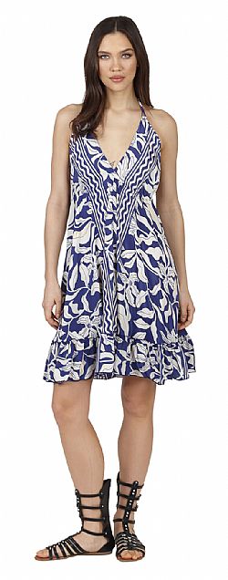 SILK PRINT MINI DRESS