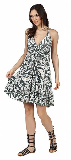 SILK PRINT MINI DRESS