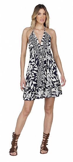 SILK PRINT MINI DRESS