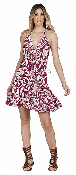 SILK PRINT MINI DRESS