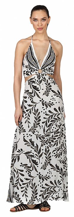 DEEP V SILK MAXI DRESS