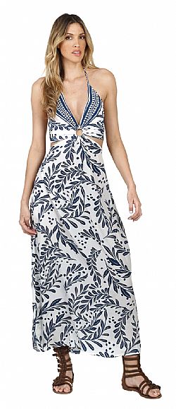 DEEP V SILK MAXI DRESS