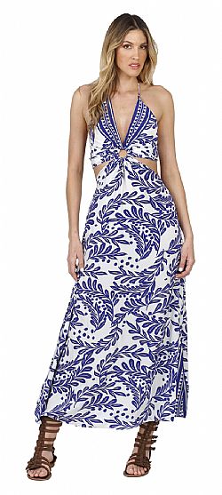 DEEP V SILK MAXI DRESS