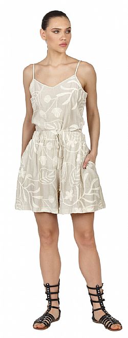 LEAF PRINT CAMI SHORTS