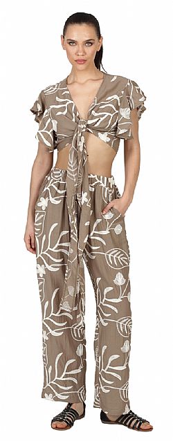 PRINTED WIDE-LEG TROUSERS