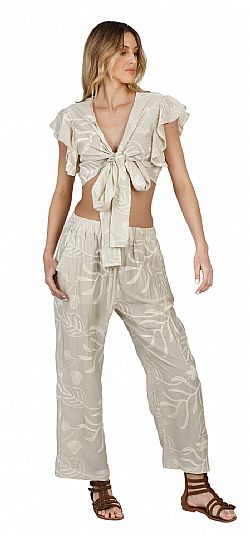 PRINTED WIDE-LEG TROUSERS