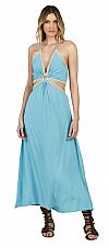 CROSS HALTER MAXI DRESS