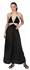 CROSS HALTER MAXI DRESS