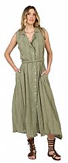 BUTTON FRONT MAXI DRESS