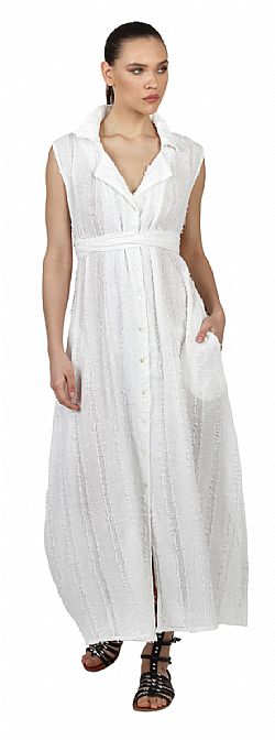 BUTTON FRONT MAXI DRESS