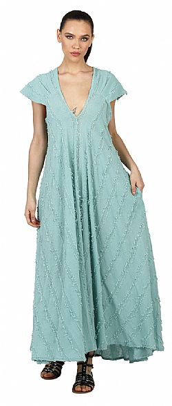 RELAXED V-NECK MAXI DRESS